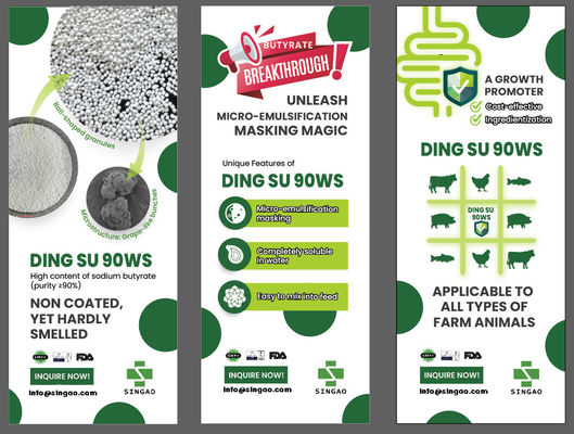 Butirato de sódio inodoro não revestido 90% para Aqua